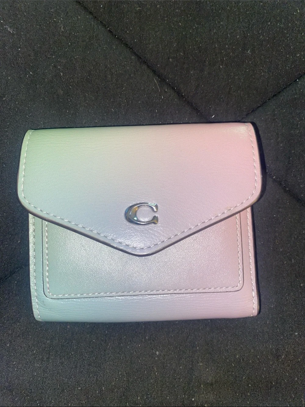 Coach compact pebbled